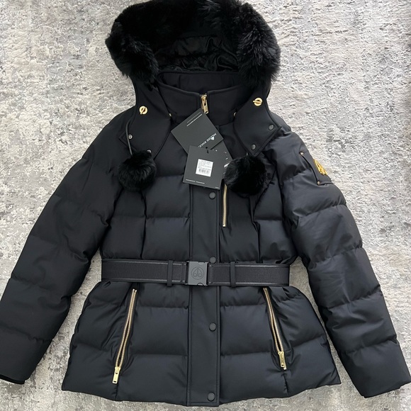 VEUC Moose Knuckles Gold Cambria goose down jacket black size L - Picture 2 of 11